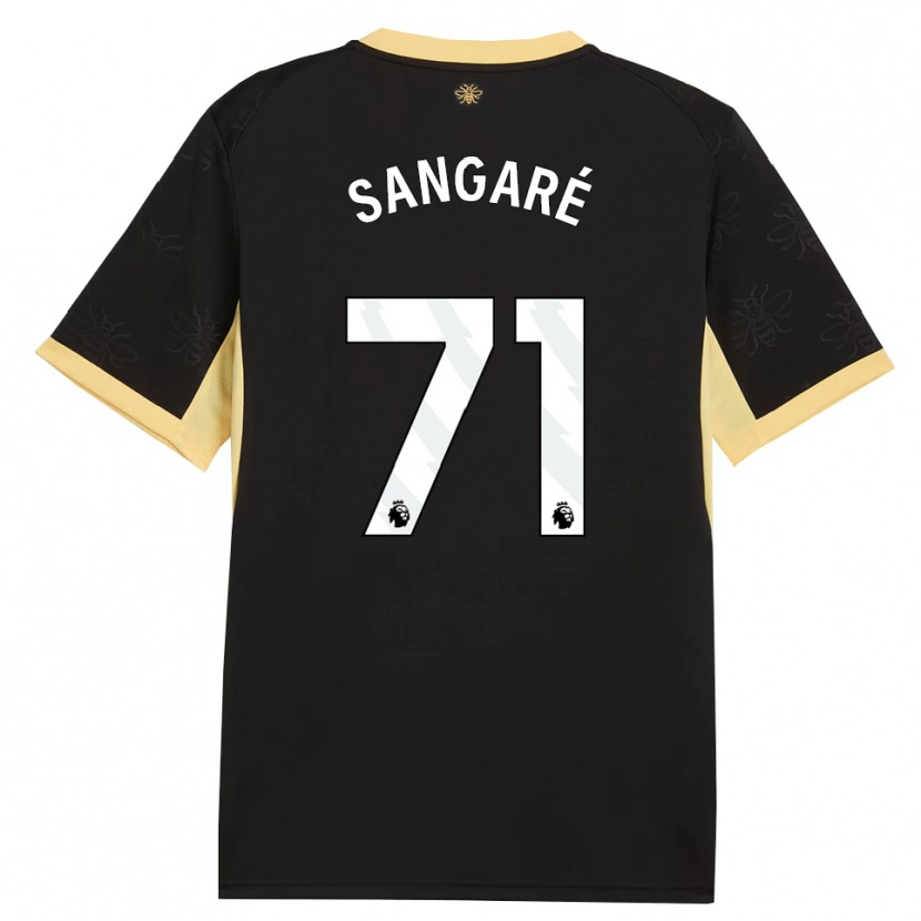 Danxen Niño Camiseta Mahamadou Sangaré #71 Negro Amarillo 2ª Equipación 2026/27 La Camisa