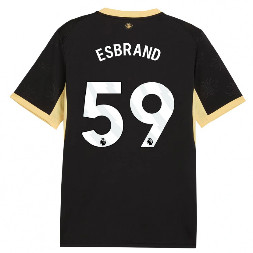 Danxen Niño Camiseta Josh Wilson-Esbrand #59 Negro Amarillo 2ª Equipación 2026/27 La Camisa