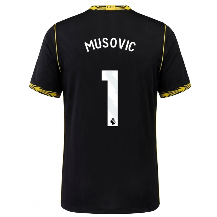 Danxen Niño Camiseta Zecira Musovic #1 Negro Amarillo 2ª Equipación 2026/27 La Camisa