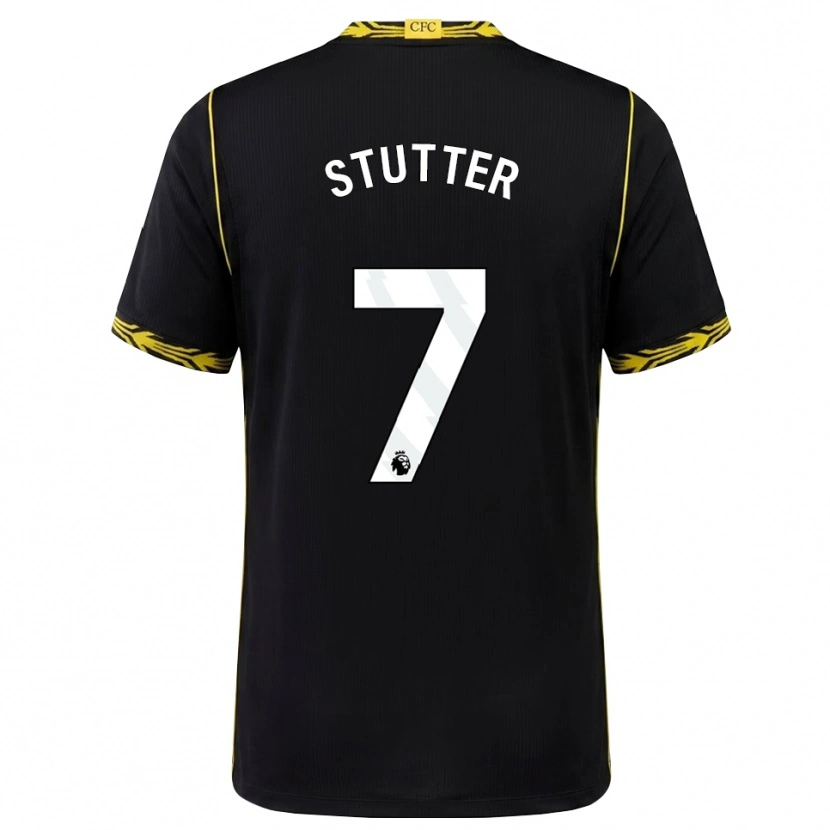 Danxen Niño Camiseta Ronnie Stutter #7 Negro Amarillo 2ª Equipación 2026/27 La Camisa
