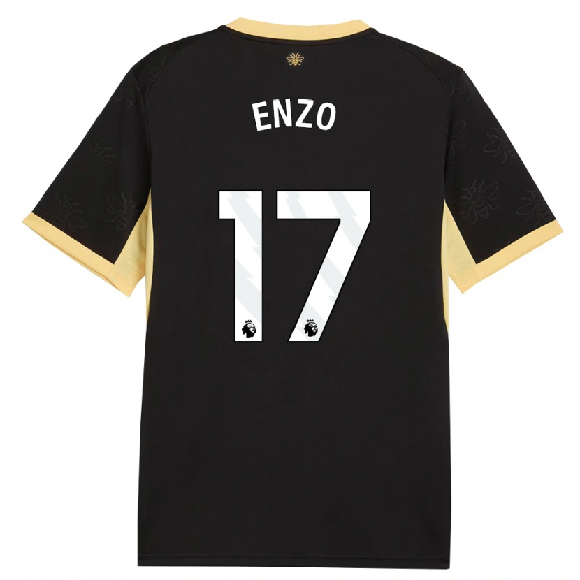 Danxen Niño Camiseta Enzo Fernández #17 Negro Amarillo 2ª Equipación 2026/27 La Camisa