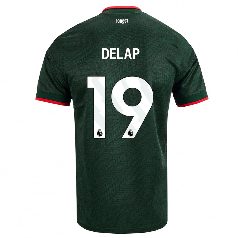 Danxen Niño Camiseta Liam Delap #19 Verdeoscuro Rojo 2ª Equipación 2026/27 La Camisa