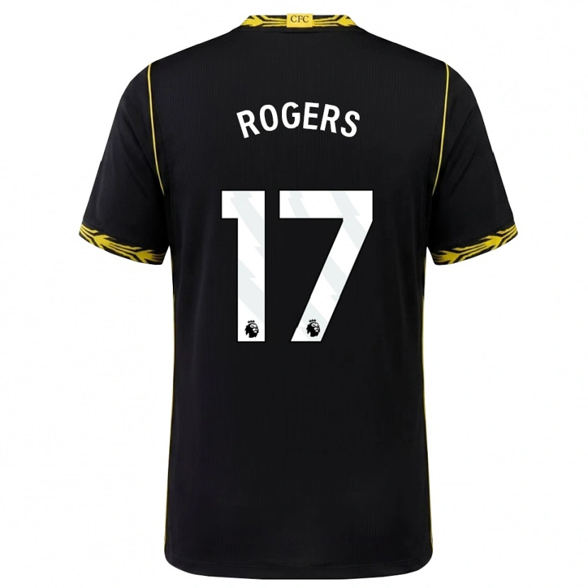 Danxen Niño Camiseta Morgan Rogers #17 Negro Amarillo 2ª Equipación 2026/27 La Camisa