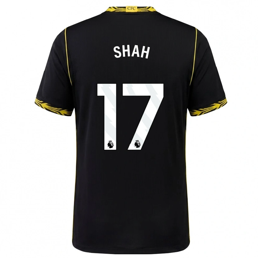 Danxen Niño Camiseta Bilal Shah-Berkouz #17 Negro Amarillo 2ª Equipación 2026/27 La Camisa