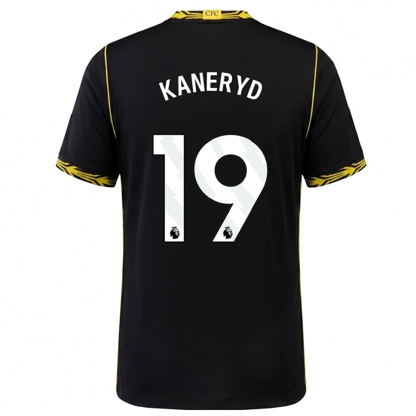 Danxen Niño Camiseta Johanna Rytting Kaneryd #19 Negro Amarillo 2ª Equipación 2026/27 La Camisa