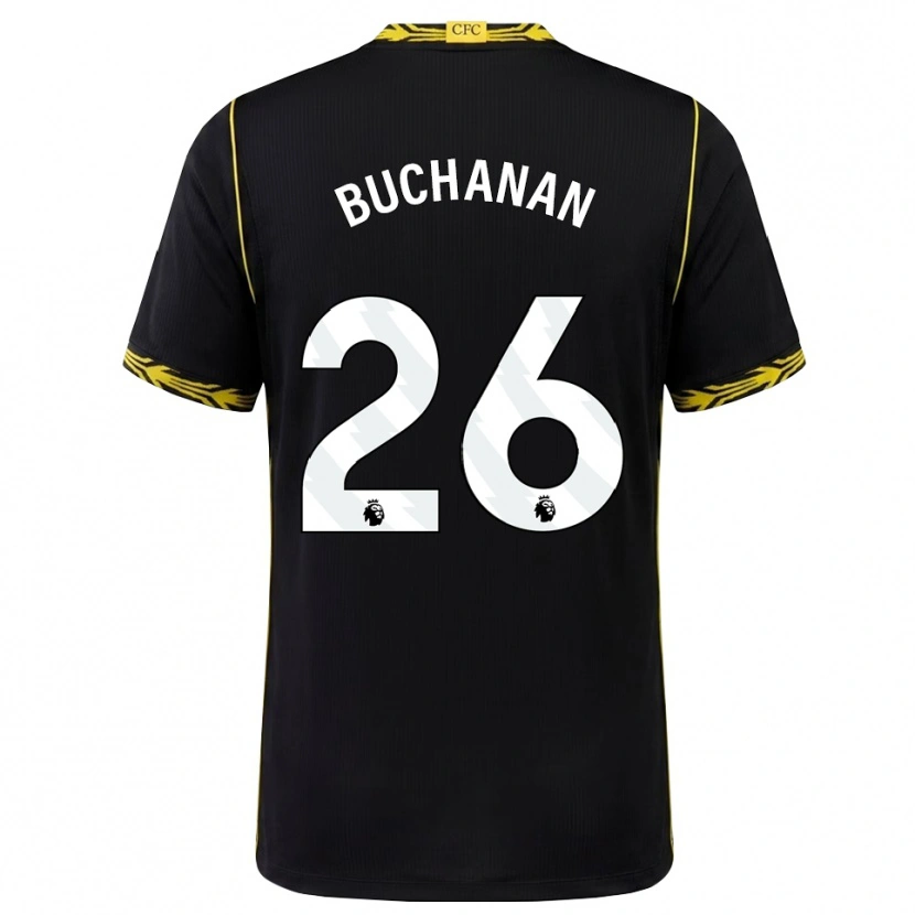 Danxen Niño Camiseta Kadeisha Buchanan #26 Negro Amarillo 2ª Equipación 2026/27 La Camisa
