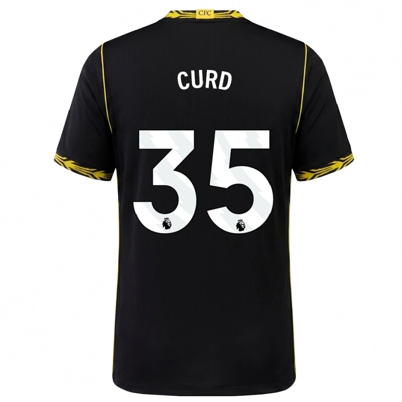 Danxen Niño Camiseta Ted Curd #35 Negro Amarillo 2ª Equipación 2026/27 La Camisa