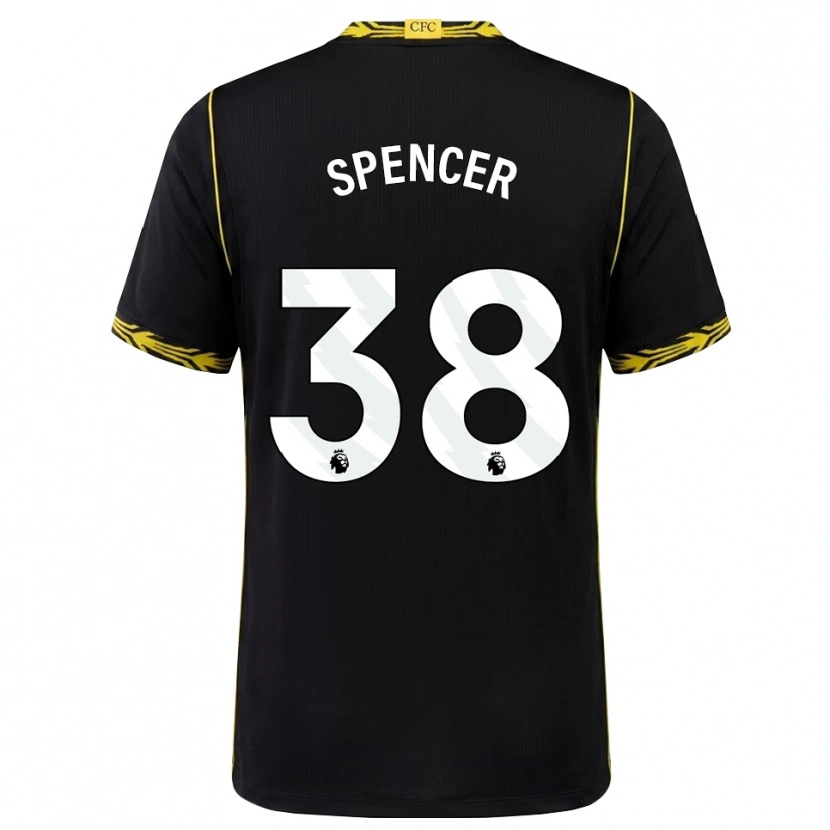 Danxen Niño Camiseta Becky Spencer #38 Negro Amarillo 2ª Equipación 2026/27 La Camisa
