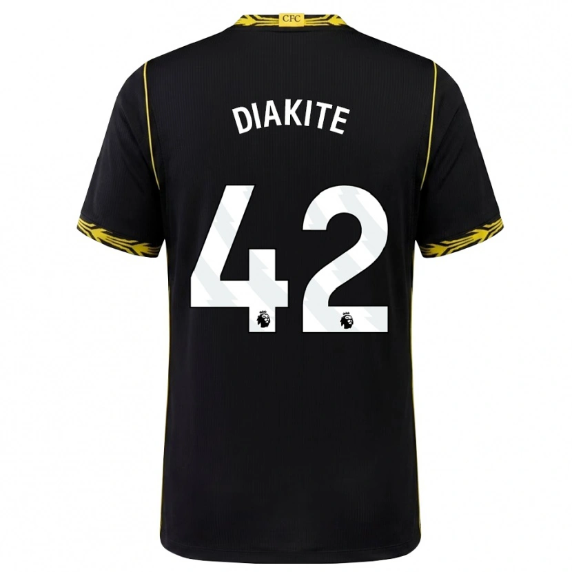 Danxen Niño Camiseta Calvin Diakite #42 Negro Amarillo 2ª Equipación 2026/27 La Camisa