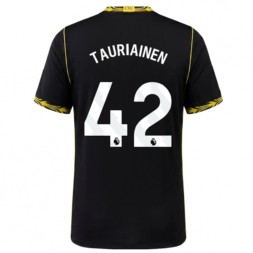 Danxen Niño Camiseta Jimi Tauriainen #42 Negro Amarillo 2ª Equipación 2026/27 La Camisa