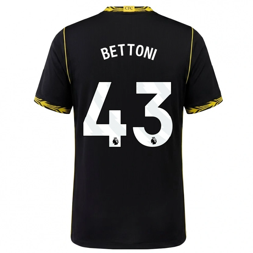 Danxen Niño Camiseta Harrison Bettoni #43 Negro Amarillo 2ª Equipación 2026/27 La Camisa