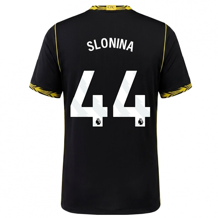 Danxen Niño Camiseta Gabriel Slonina #44 Negro Amarillo 2ª Equipación 2026/27 La Camisa