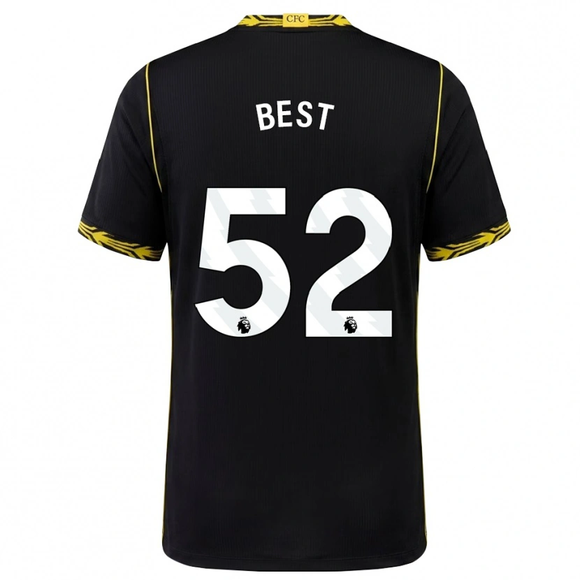 Danxen Niño Camiseta Kian Best #52 Negro Amarillo 2ª Equipación 2026/27 La Camisa