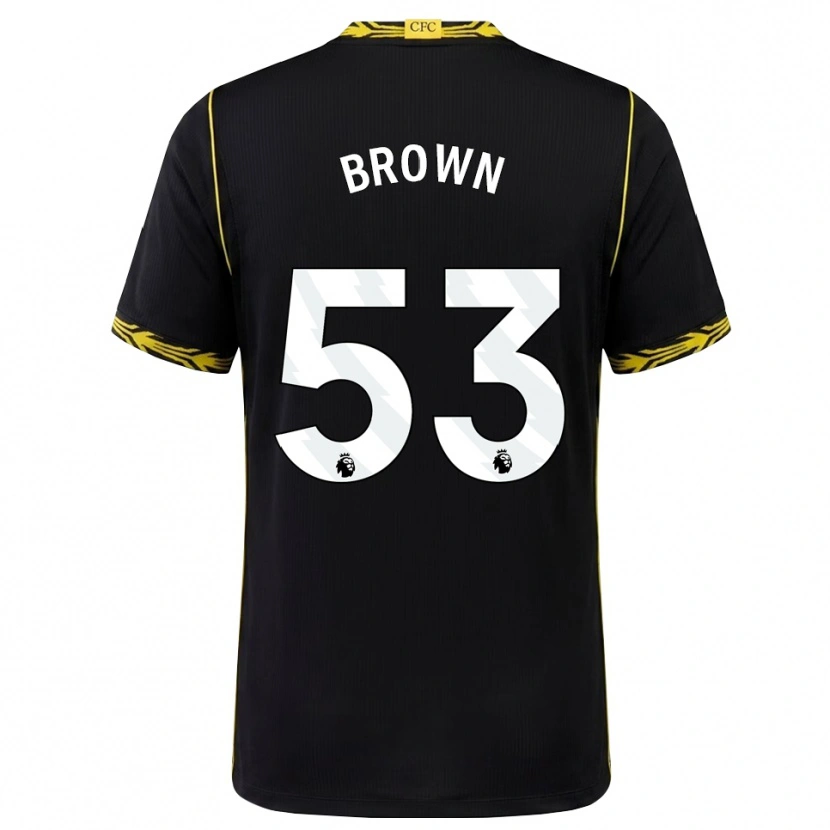 Danxen Niño Camiseta Lola Brown #53 Negro Amarillo 2ª Equipación 2026/27 La Camisa