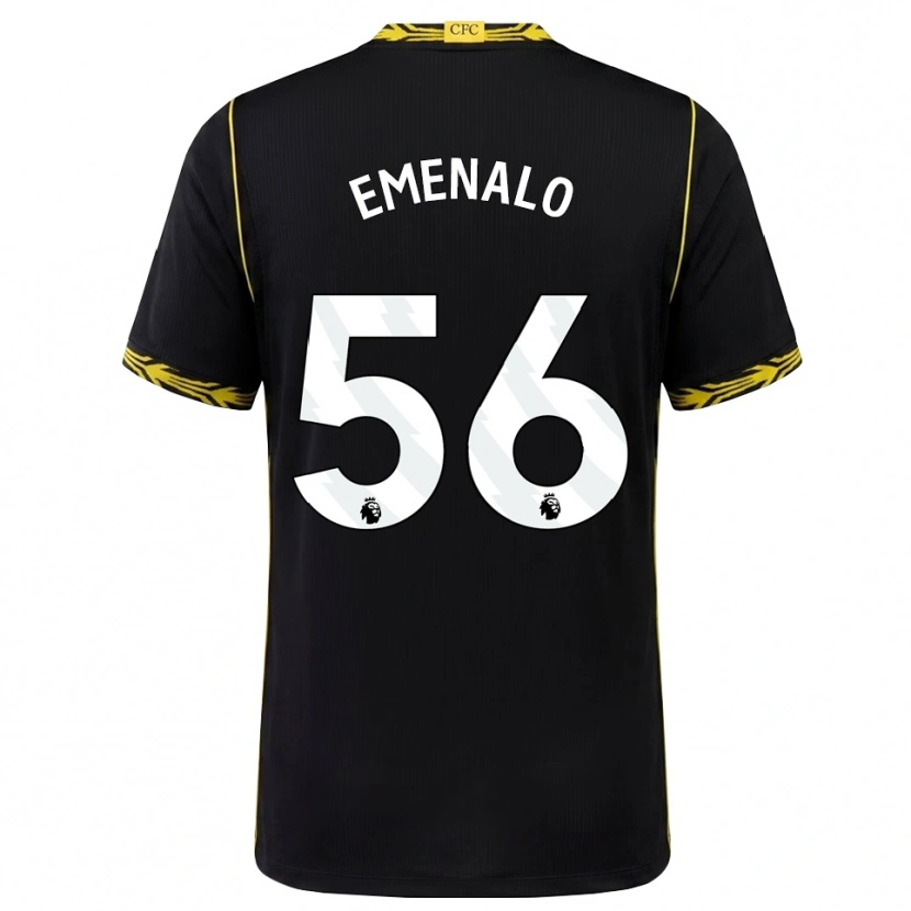 Danxen Niño Camiseta Landon Emenalo #56 Negro Amarillo 2ª Equipación 2026/27 La Camisa