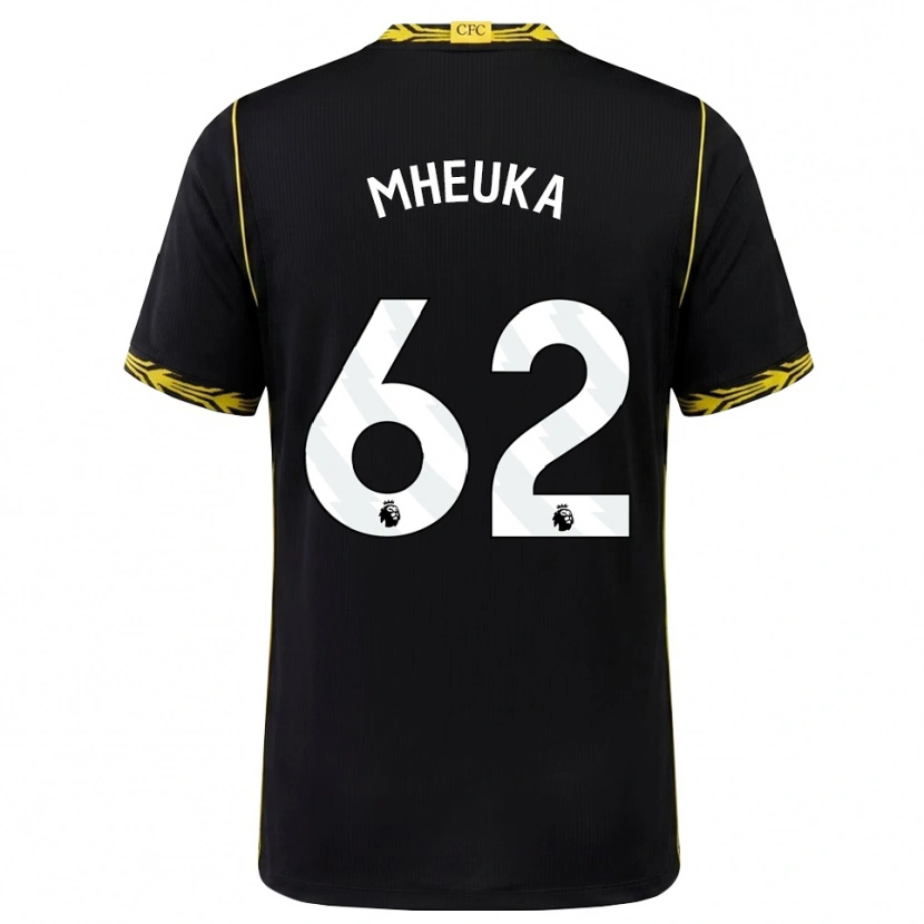 Danxen Niño Camiseta Shumaira Mheuka #62 Negro Amarillo 2ª Equipación 2026/27 La Camisa