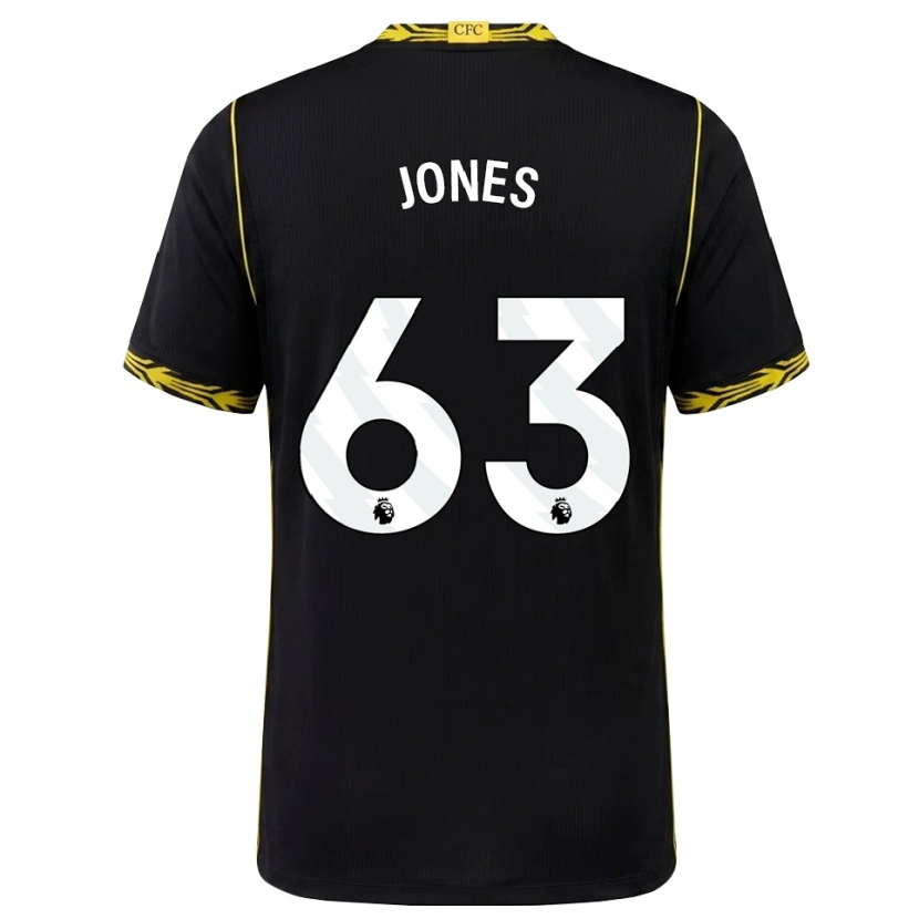 Danxen Niño Camiseta Vera Jones #63 Negro Amarillo 2ª Equipación 2026/27 La Camisa