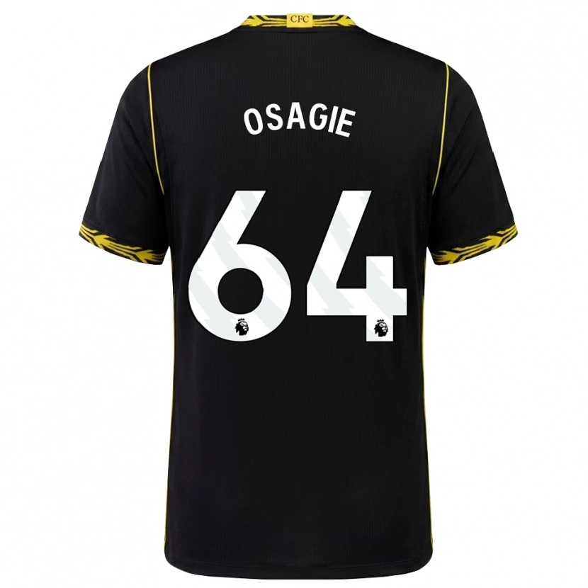 Danxen Niño Camiseta Justin Osagie #64 Negro Amarillo 2ª Equipación 2026/27 La Camisa