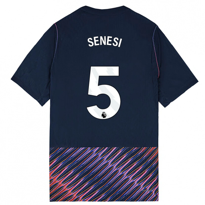 Danxen Niño Camiseta Marcos Senesi #5 Azulreal Blanco 2ª Equipación 2026/27 La Camisa
