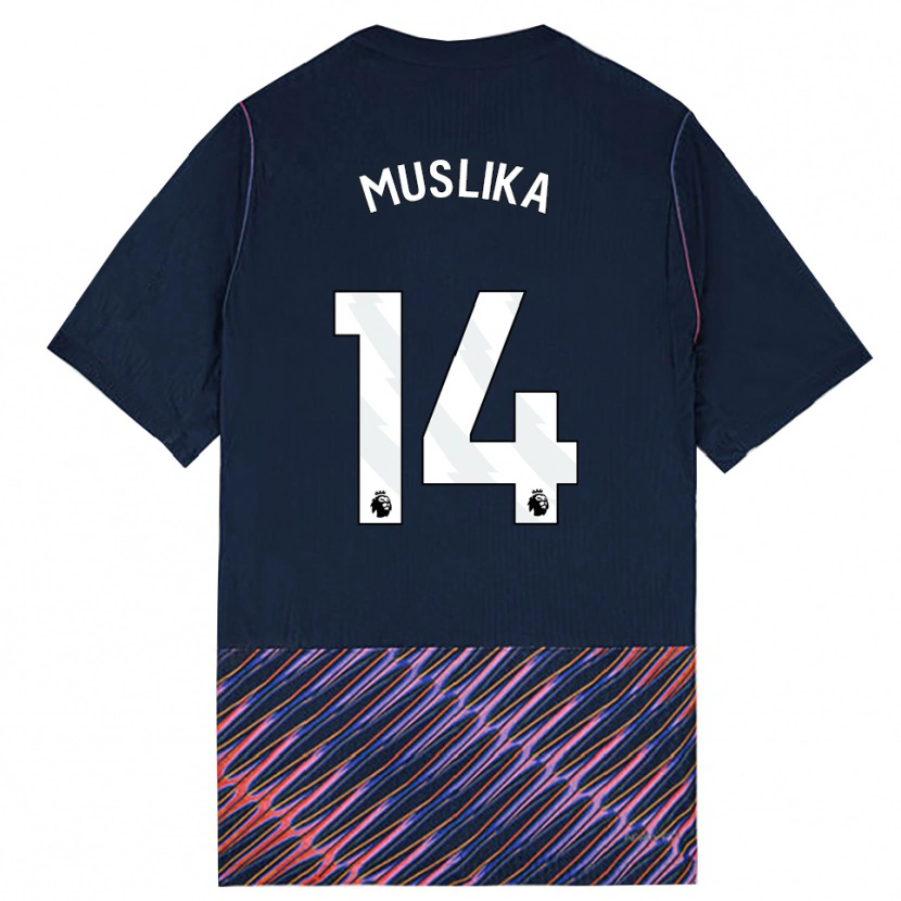 Danxen Niño Camiseta Armend Muslika #14 Azulreal Blanco 2ª Equipación 2026/27 La Camisa