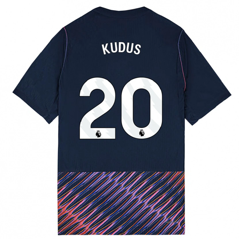 Danxen Niño Camiseta Mohammed Kudus #20 Azulreal Blanco 2ª Equipación 2026/27 La Camisa