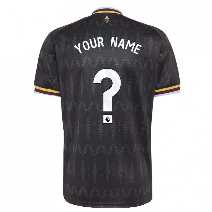 Danxen Niño Camiseta Su Nombre #0 Azulaciano Negro Amarillo 2ª Equipación 2026/27 La Camisa