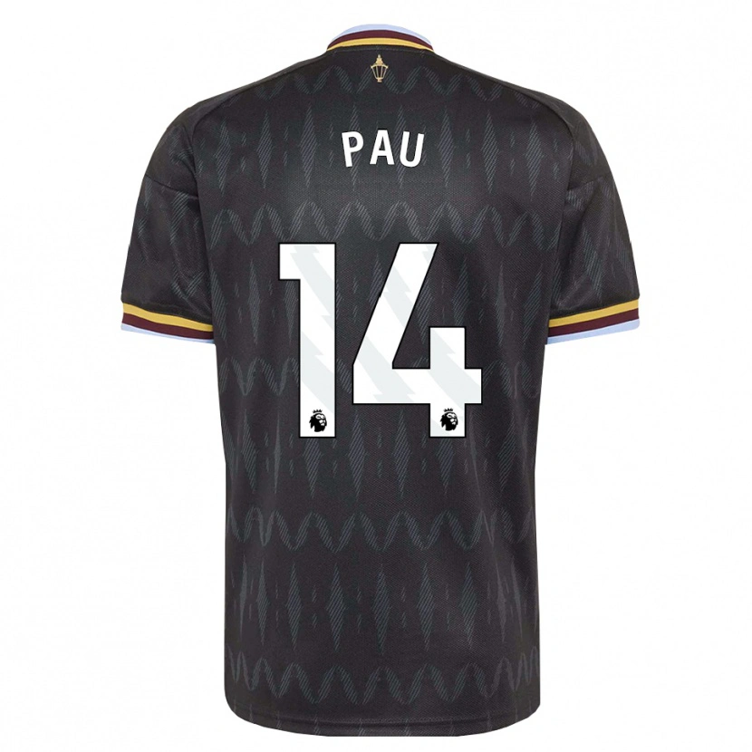 Danxen Niño Camiseta Pau Torres #14 Azulaciano Negro Amarillo 2ª Equipación 2026/27 La Camisa
