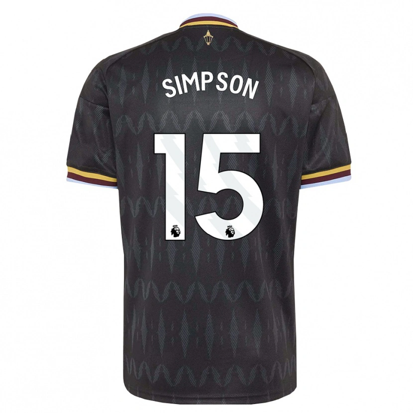 Danxen Niño Camiseta Ewan Simpson #15 Azulaciano Negro Amarillo 2ª Equipación 2026/27 La Camisa
