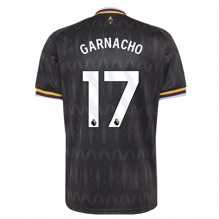Danxen Niño Camiseta Alejandro Garnacho #17 Azulaciano Negro Amarillo 2ª Equipación 2026/27 La Camisa
