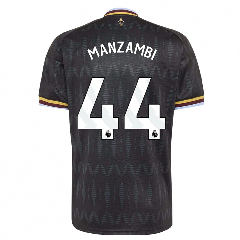 Danxen Niño Camiseta Johan Manzambi #44 Azulaciano Negro Amarillo 2ª Equipación 2026/27 La Camisa