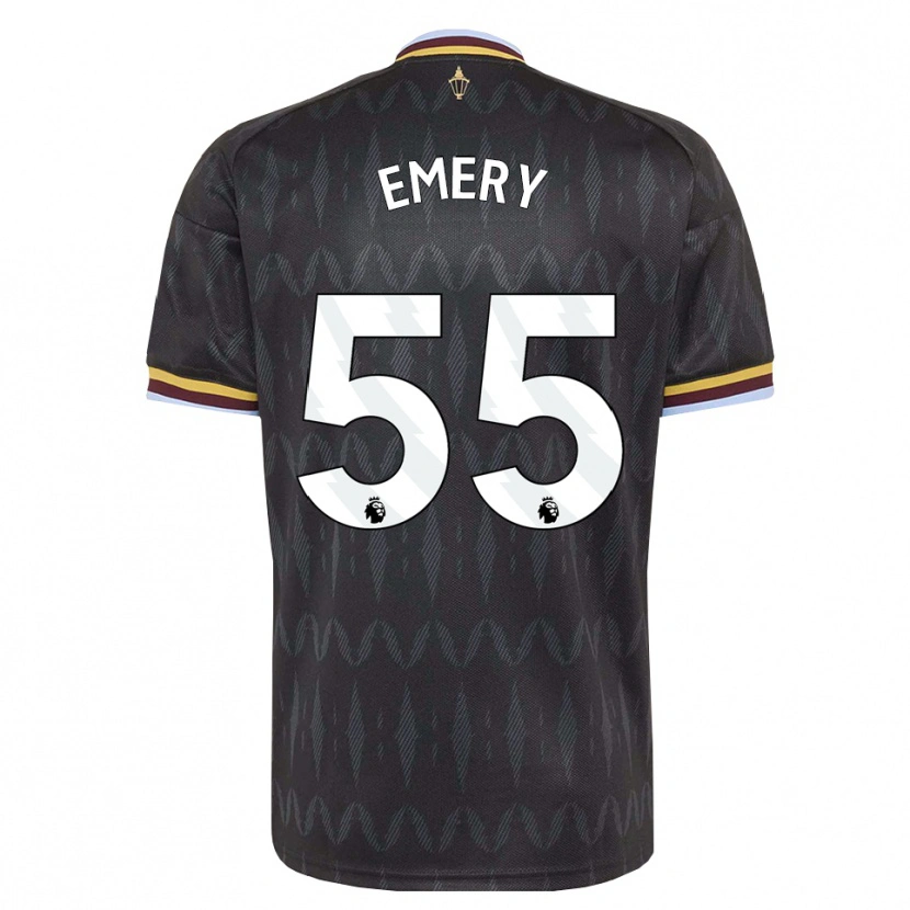 Danxen Niño Camiseta Lander Emery #55 Azulaciano Negro Amarillo 2ª Equipación 2026/27 La Camisa