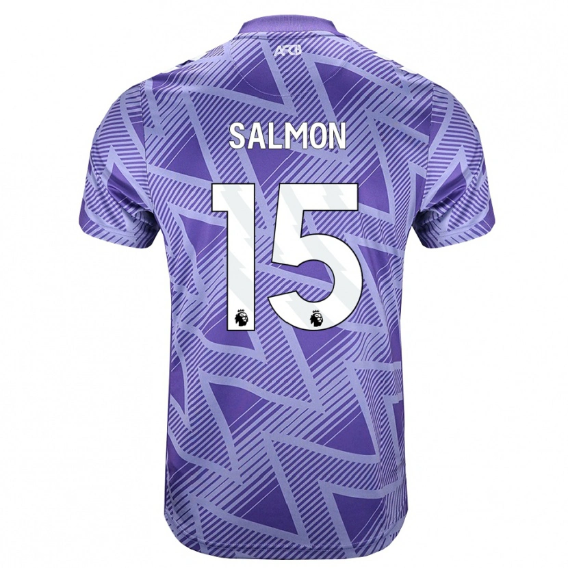 Danxen Niño Camiseta Josh Salmon #15 Rojovioletapálido Blanco 2ª Equipación 2026/27 La Camisa