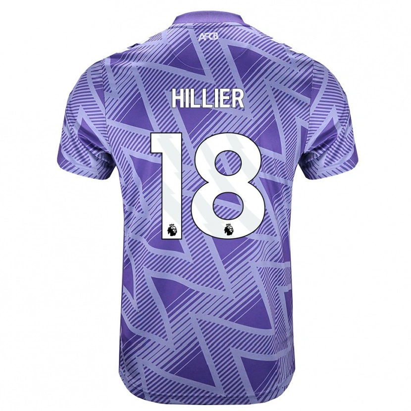 Danxen Niño Camiseta Gemma Hillier #18 Rojovioletapálido Blanco 2ª Equipación 2026/27 La Camisa