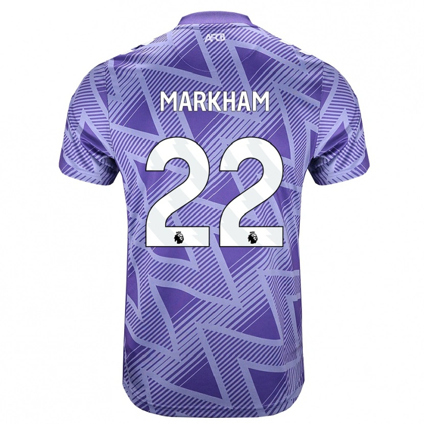 Danxen Niño Camiseta Jenna Markham #22 Rojovioletapálido Blanco 2ª Equipación 2026/27 La Camisa