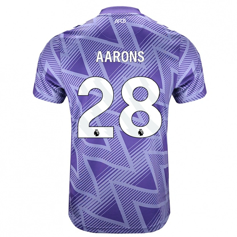 Danxen Niño Camiseta Max Aarons #28 Rojovioletapálido Blanco 2ª Equipación 2026/27 La Camisa