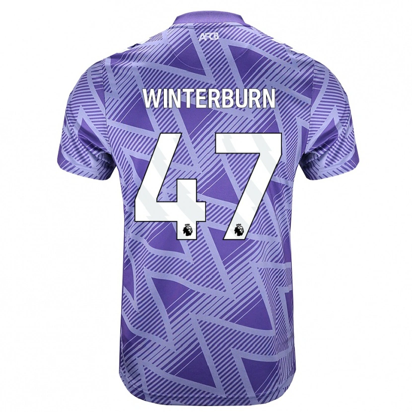 Danxen Niño Camiseta Ben Winterburn #47 Rojovioletapálido Blanco 2ª Equipación 2026/27 La Camisa