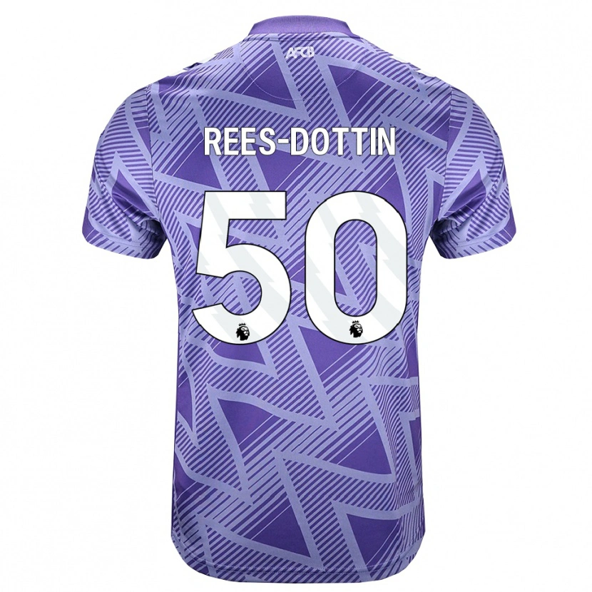Danxen Niño Camiseta Remy Rees-Dottin #50 Rojovioletapálido Blanco 2ª Equipación 2026/27 La Camisa