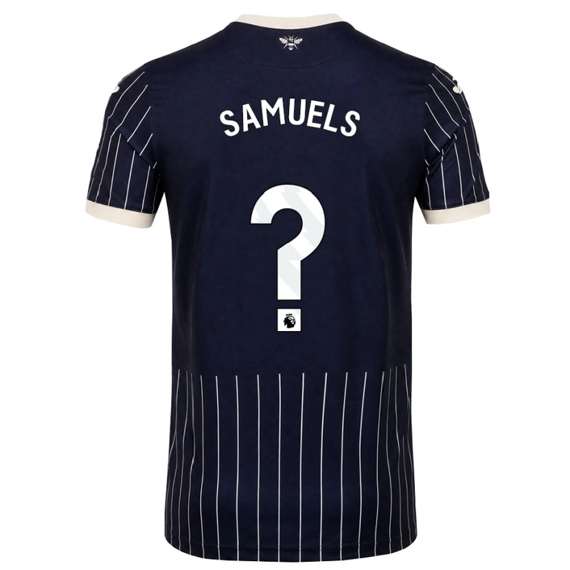 Danxen Niño Camiseta Kerron Samuels #0 Negro Blanco 2ª Equipación 2026/27 La Camisa