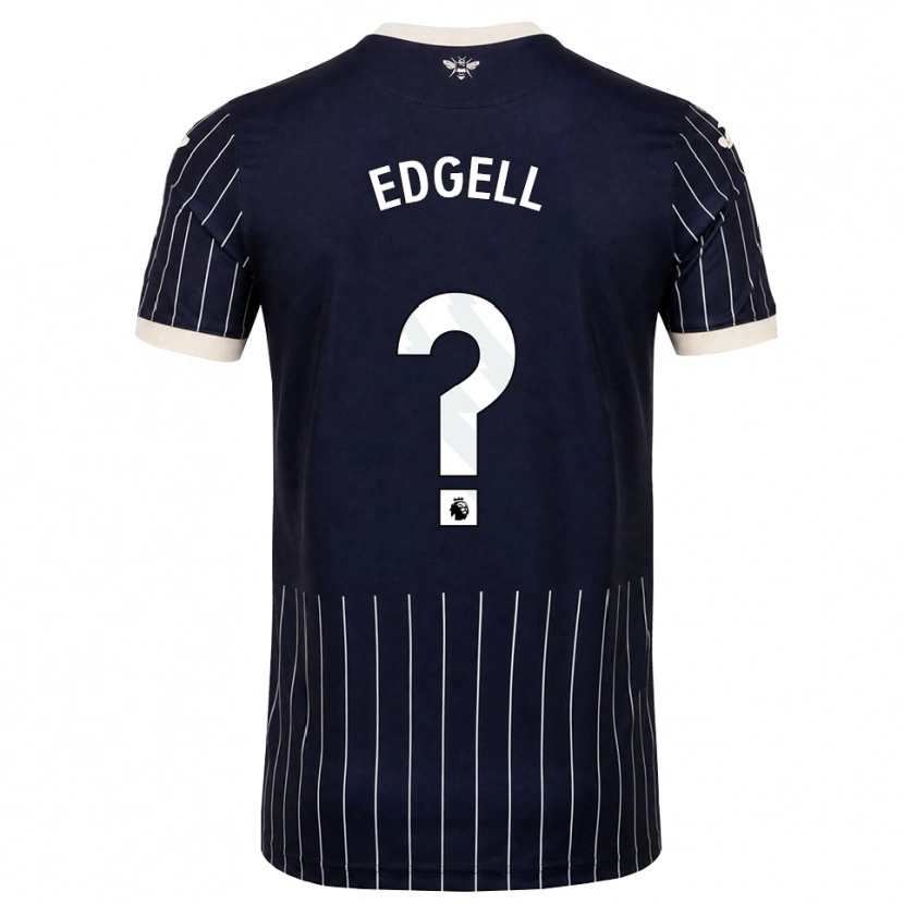 Danxen Niño Camiseta Vincent Edgell #0 Negro Blanco 2ª Equipación 2026/27 La Camisa