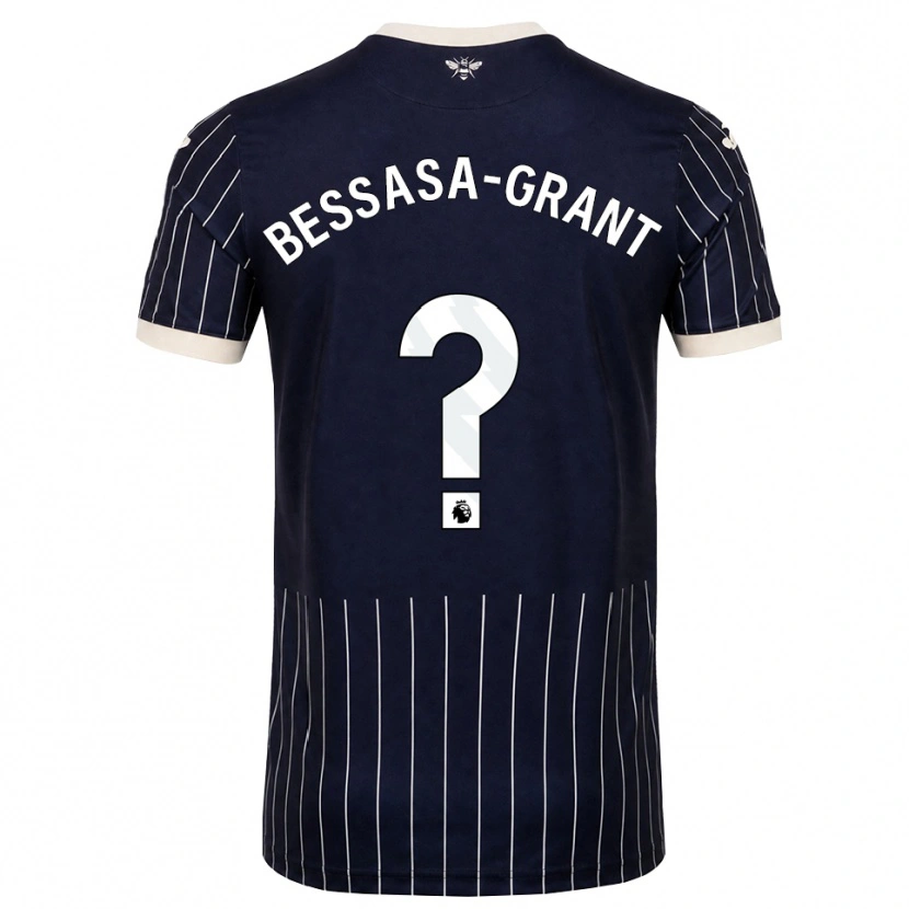Danxen Niño Camiseta Mekhai Bessasa-Grant #0 Negro Blanco 2ª Equipación 2026/27 La Camisa
