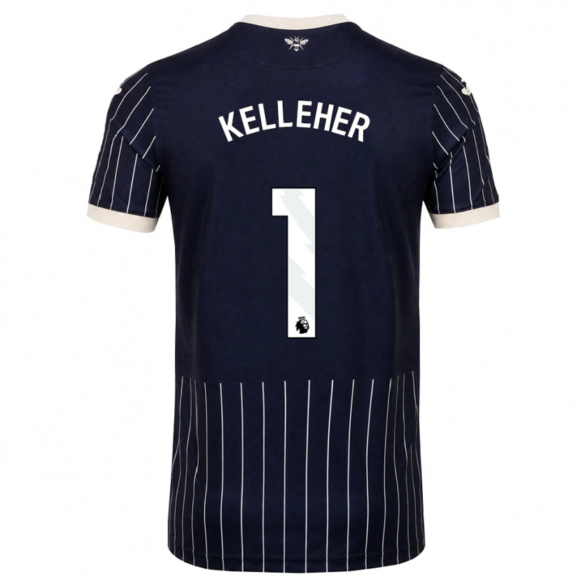 Danxen Niño Camiseta Caoimhín Kelleher #1 Negro Blanco 2ª Equipación 2026/27 La Camisa