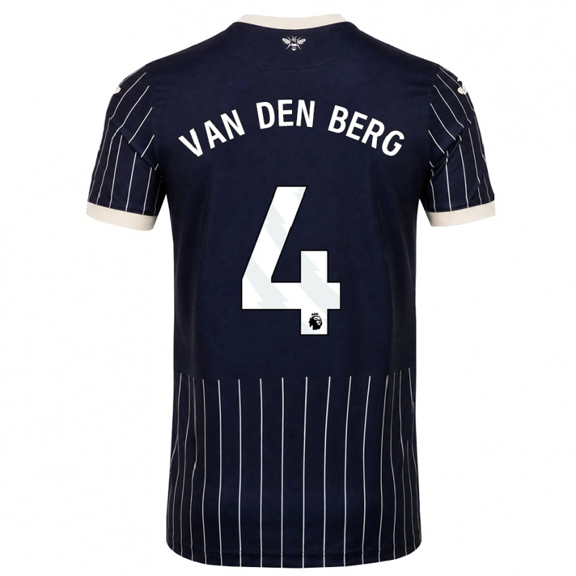 Danxen Niño Camiseta Sepp Van Den Berg #4 Negro Blanco 2ª Equipación 2026/27 La Camisa