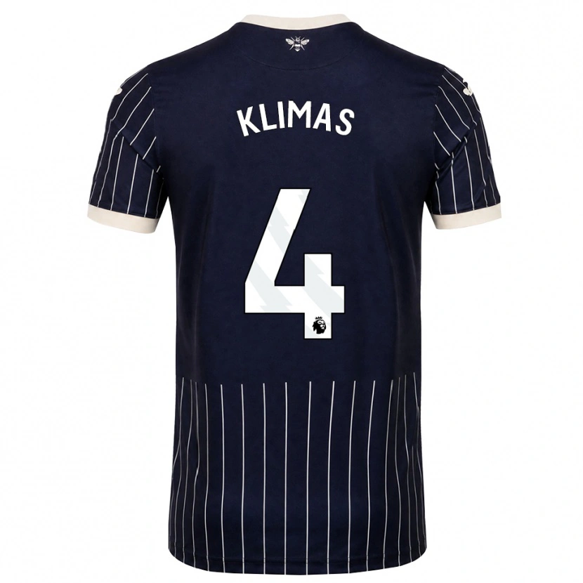 Danxen Niño Camiseta Matas Klimas #4 Negro Blanco 2ª Equipación 2026/27 La Camisa