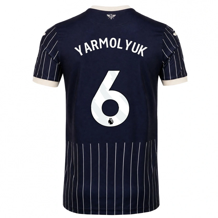 Danxen Niño Camiseta Yegor Yarmolyuk #6 Negro Blanco 2ª Equipación 2026/27 La Camisa
