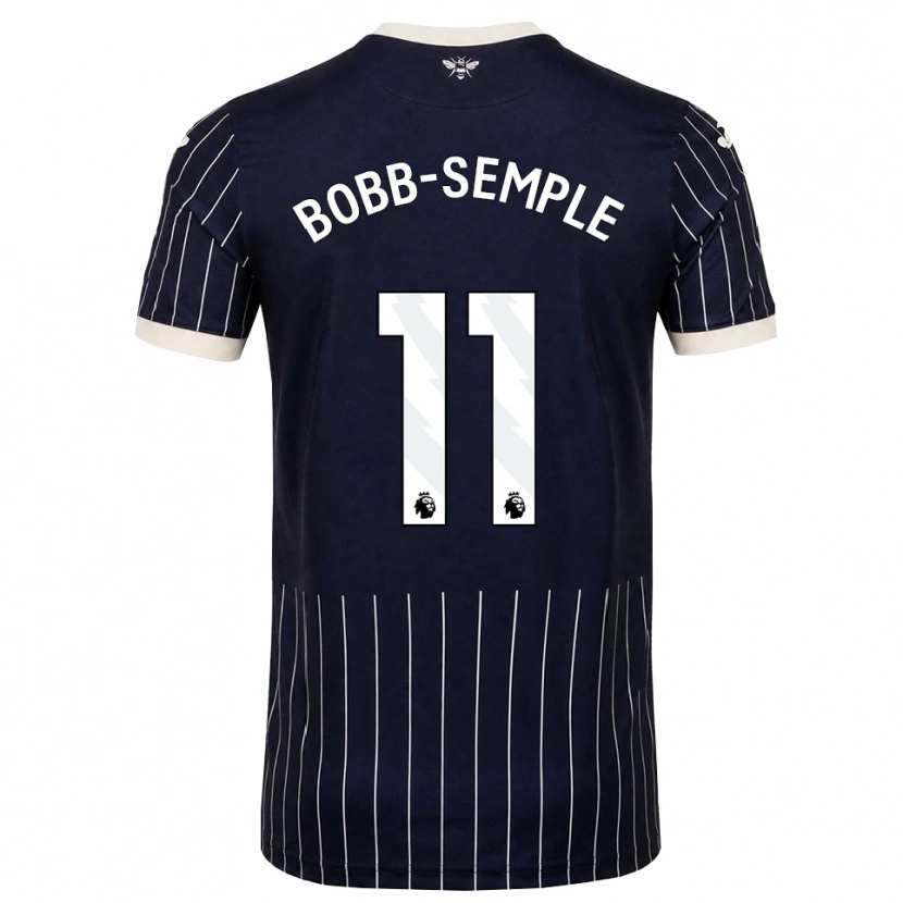 Danxen Niño Camiseta Domeiro Bobb-Semple #11 Negro Blanco 2ª Equipación 2026/27 La Camisa