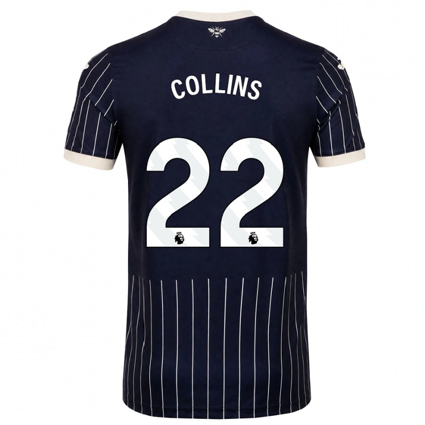 Danxen Niño Camiseta Nathan Collins #22 Negro Blanco 2ª Equipación 2026/27 La Camisa