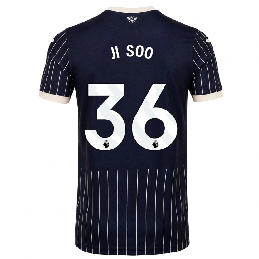 Danxen Niño Camiseta Ji-Soo Kim #36 Negro Blanco 2ª Equipación 2026/27 La Camisa