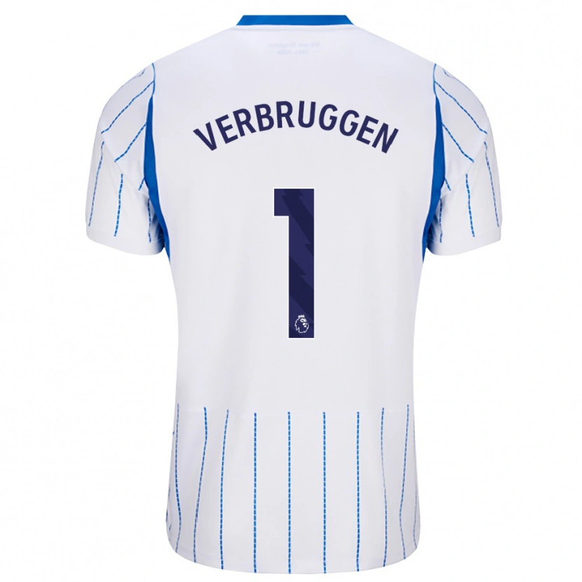 Danxen Niño Camiseta Bart Verbruggen #1 Azuldodger Blanco 2ª Equipación 2026/27 La Camisa