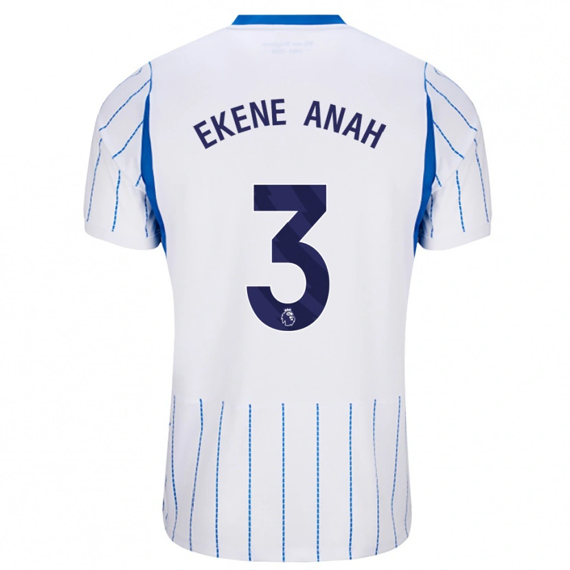 Danxen Niño Camiseta Cristiano Ekene Anah #3 Azuldodger Blanco 2ª Equipación 2026/27 La Camisa