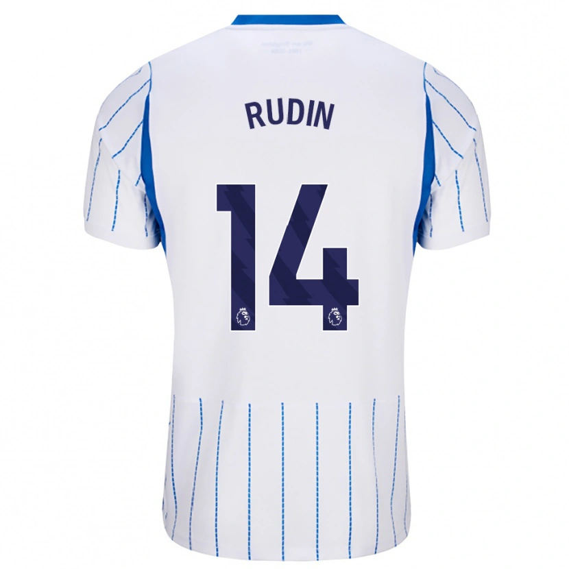 Danxen Niño Camiseta Daniel Rudin #14 Azuldodger Blanco 2ª Equipación 2026/27 La Camisa